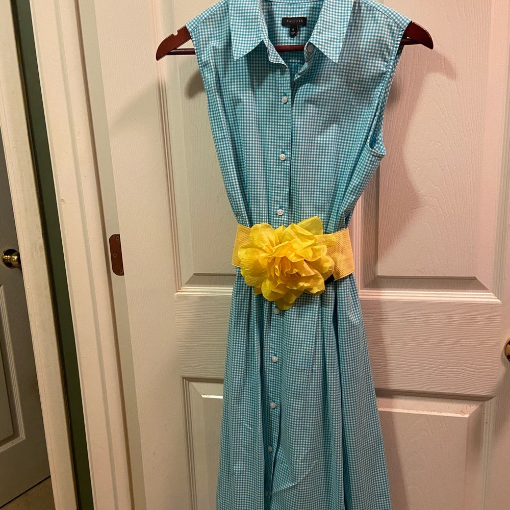 Checkered Button-up Sun Dress w/ Pockets